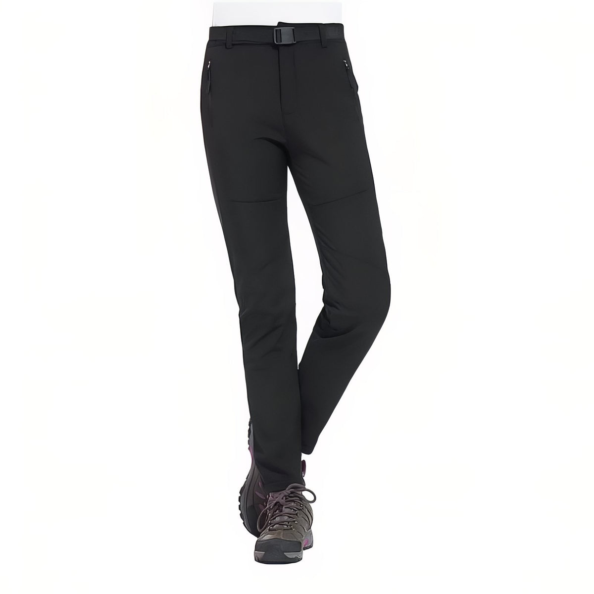 Pantalon Randonnée Grand Froid Femme vue de face - Noir