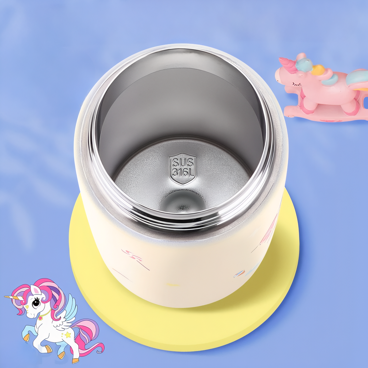 Pink Flamingo Kids Water Bottle 400ML interior view - Pink Flamingo