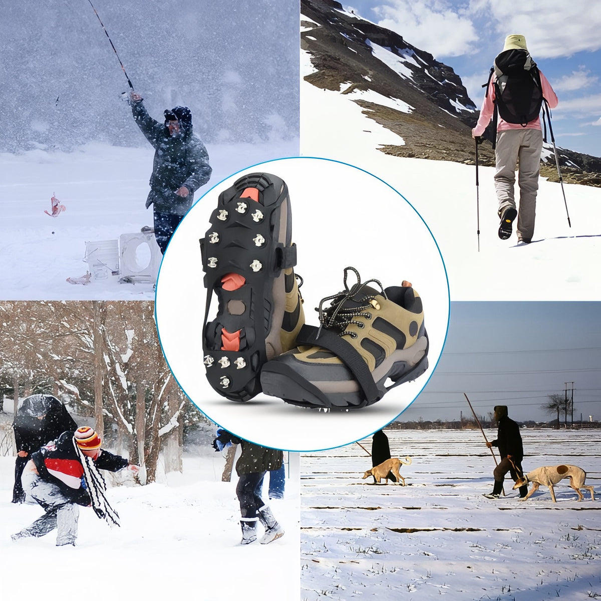 Anti-Slip Hiking Crampons 11 Teeth outdoor in use - 31-36 - 36-39 - 39-46 - 46-48