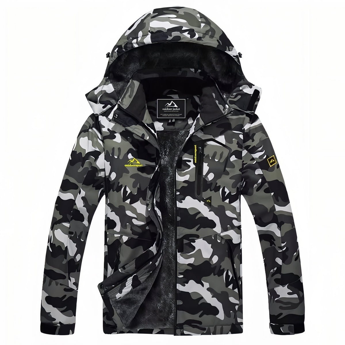 Veste Camouflage Randonnée veste ouverte - Vert Foncé - Bleu - Blanc - Noir