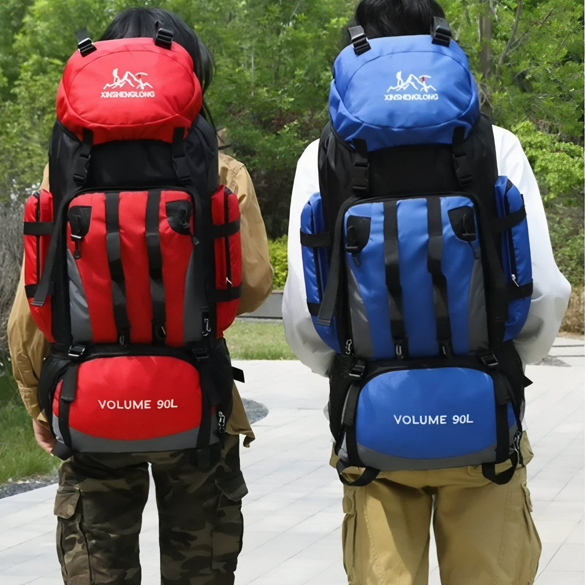 Trekking Backpack two backpacks - Light Blue - Red - Green - Navy Blue - Black