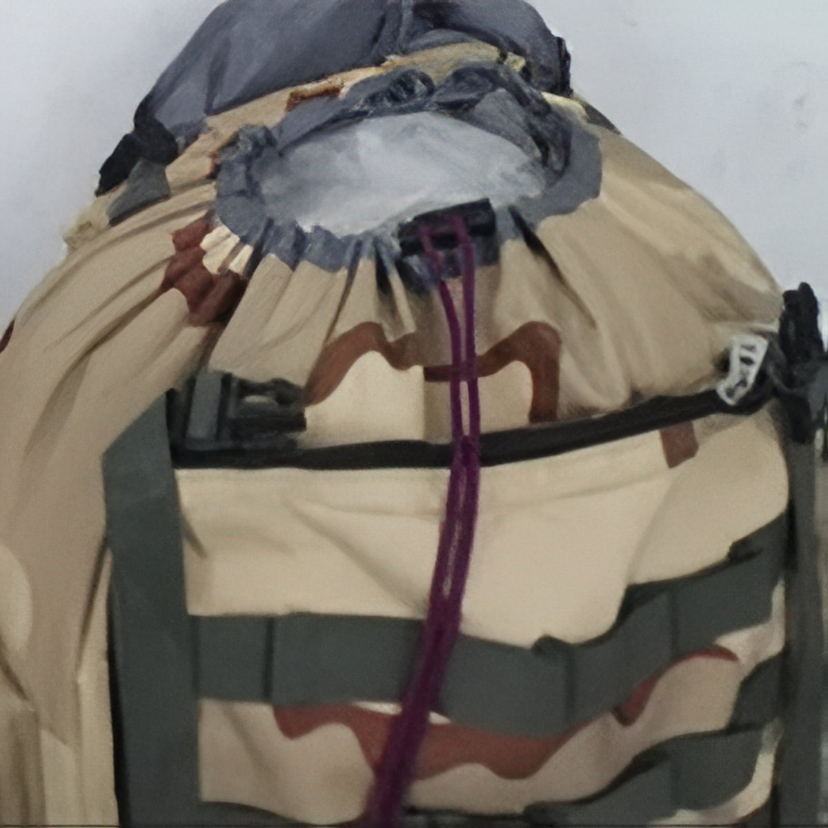 Close-up of the top part of the Trek Bag 130L - Khaki - Navy Blue - Camouflage Green - Olive Green - Black - Grey