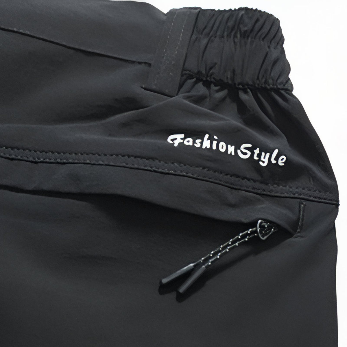 Pantalon de Randonnée Avec Ceinture Élastique Homme gros plan fermeture zippée - Gris Foncé - Noir