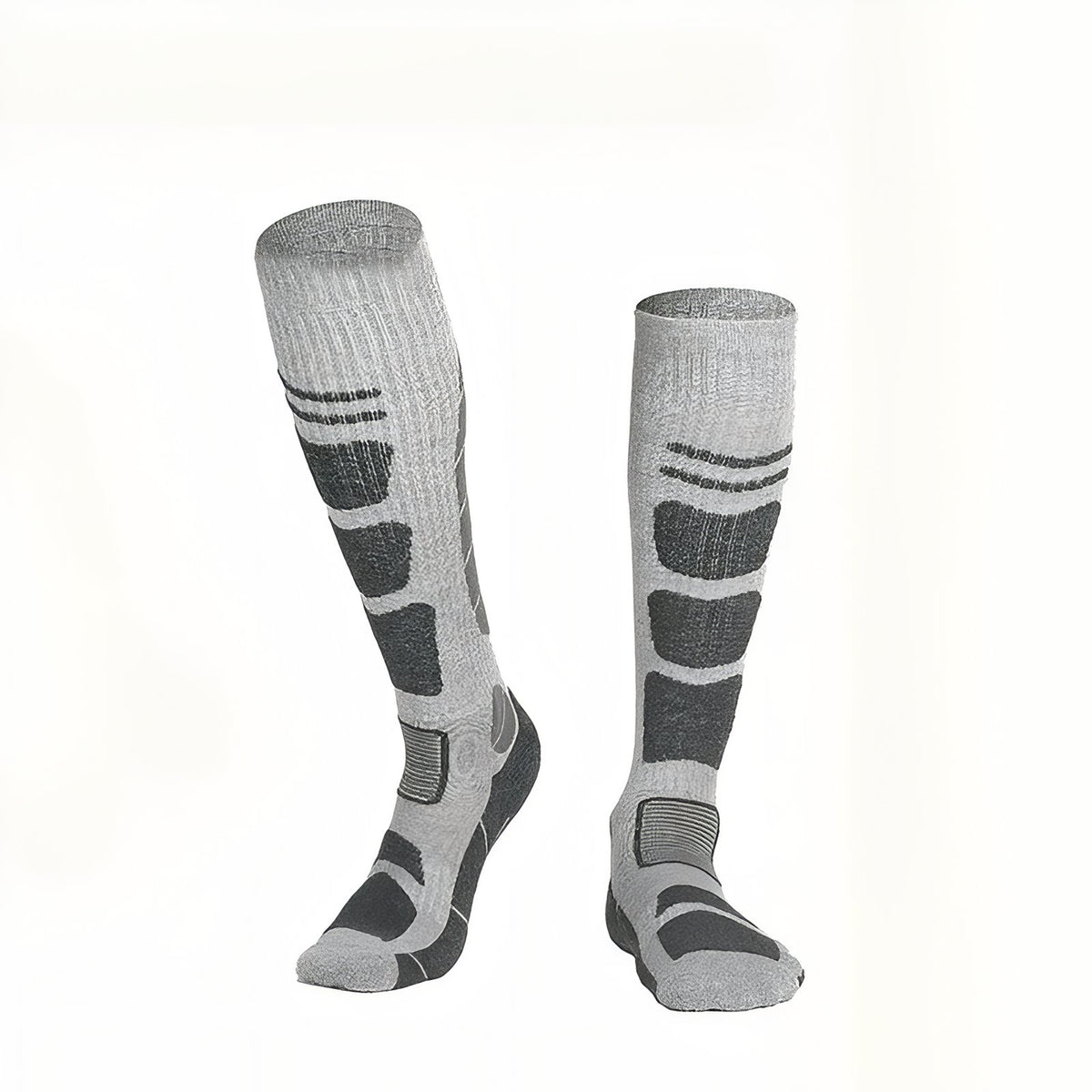 Chaussettes Randonnée Mérinos - Gris Clair et Noir - Taille Unique