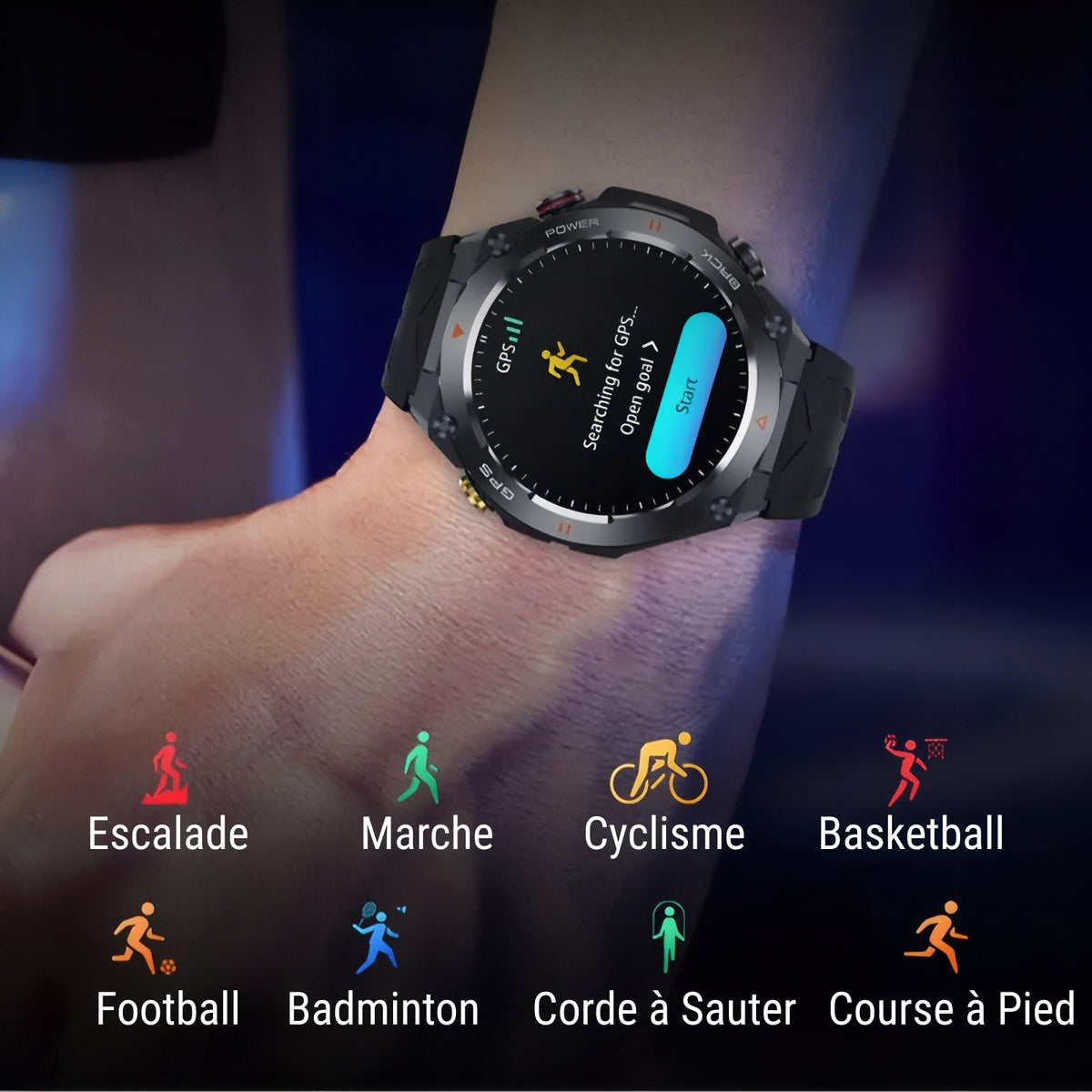 Montre GPS Pour Randonnée Pédestre portée au poignet - Noir - Camouflage