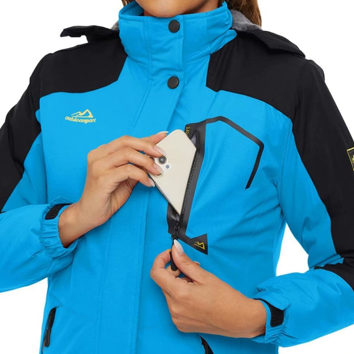 Veste Hiver Randonnée Femme Doublée Polaire poche poitrine zippée